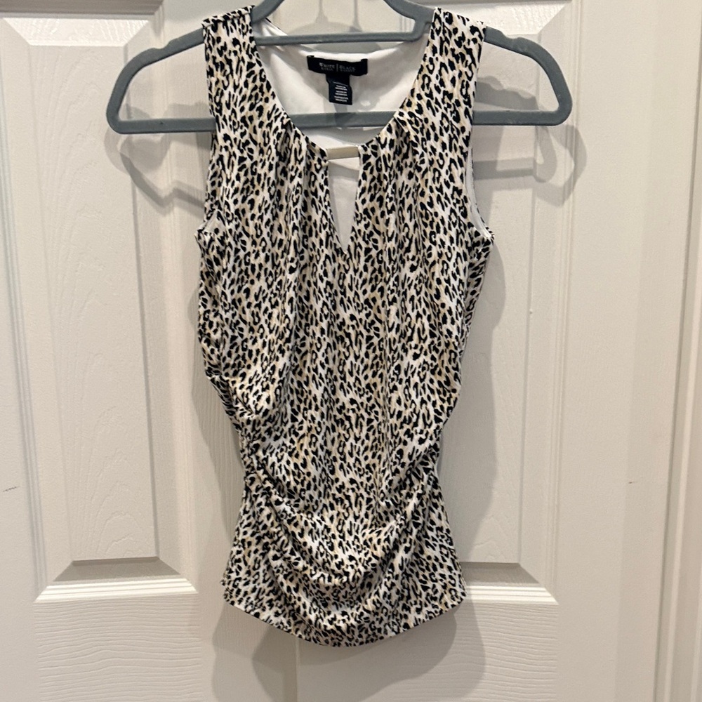 White House Black Market Animal Print Tank Top